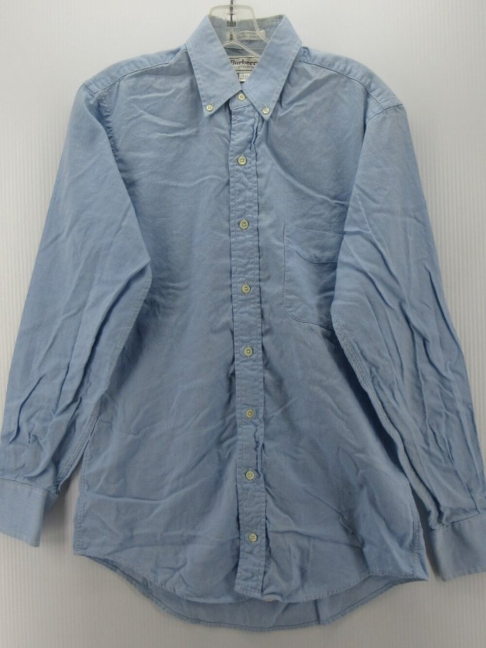 VINTAGE Burberry London Shirt 15 Oxford Cloth OCBD Button Down 90s USA*